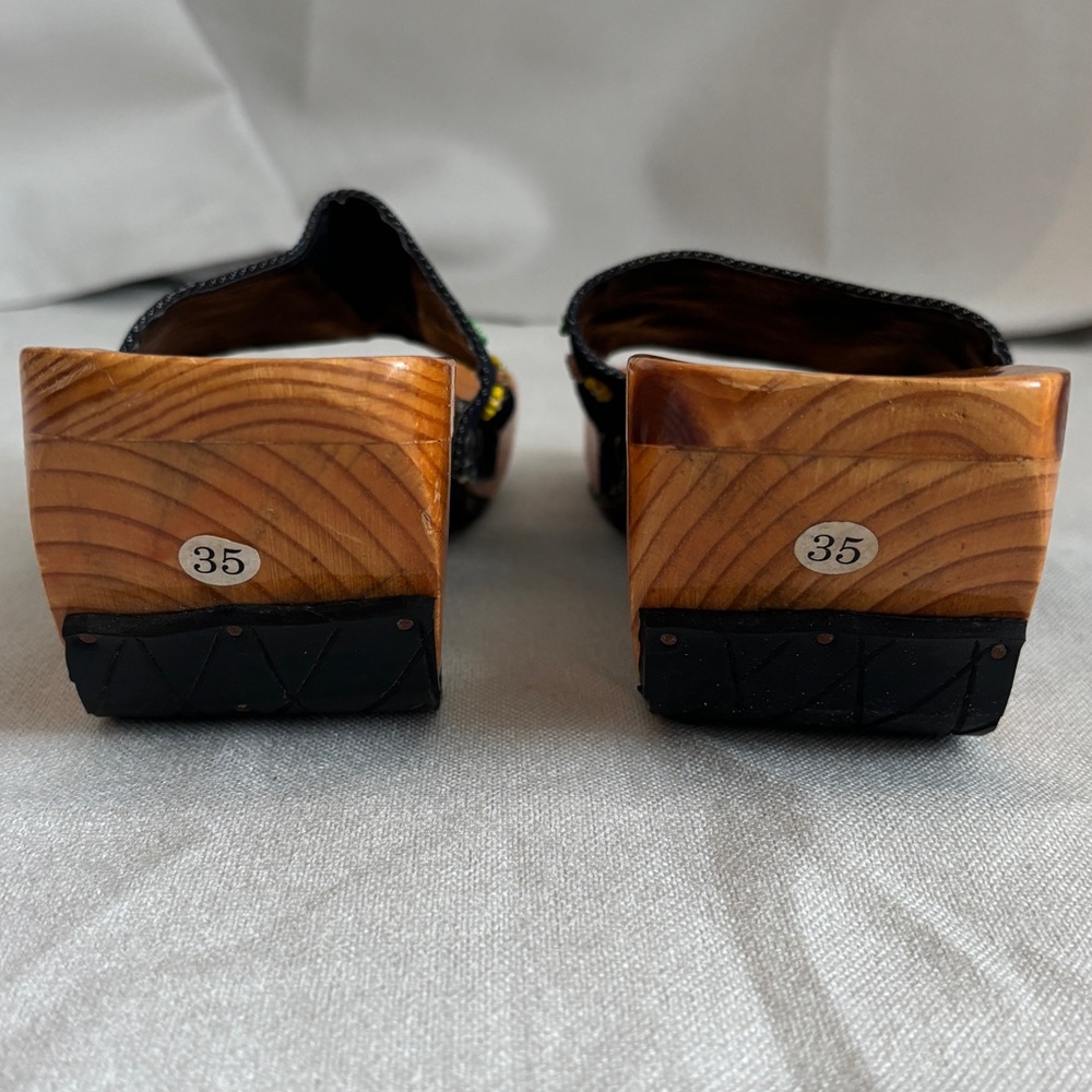Vintage 90’s wooden clog sandal heel - Picture 4 of 8